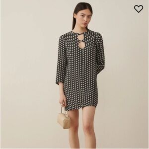 Reformation Black and White Mini Dress